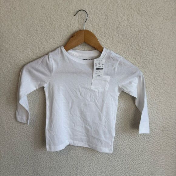 J Crew Crewcuts Long Sleeve Pocket T Shirt Size 2 T‎ White - Picture 1 of 7